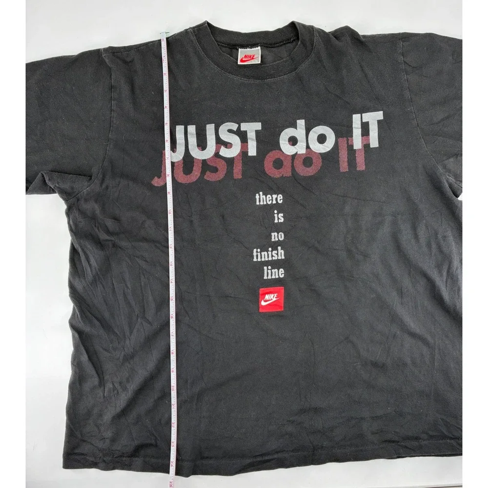 Vintage 90s Nike Just Do It There Is No Finish Line T Shirt Black‎